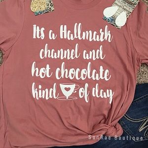 Hallmark channel and hot chocolate tshirt
